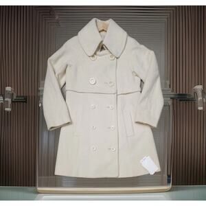 FRAY I.D Womens Wool Ivory Two In One ZIPPERED Jacket Coat Size 1